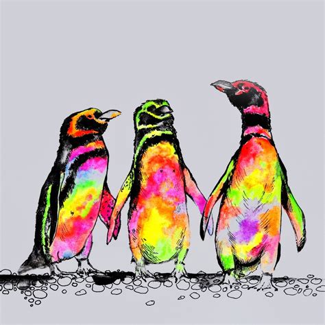 Neon Penguins An Art Print By Laptinoff Juliette Inprnt