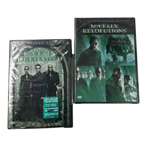 2 Lot Dvd Matrix Reloaded And Matrix Revolutions 2 Disc Set Full Screen
