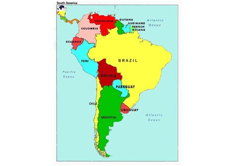 Free Labeled South America Map With Countries Capital PDF In 2023