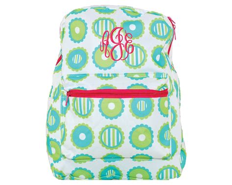 Monogram Girls Backpack Personalized School Bookbag Etsy