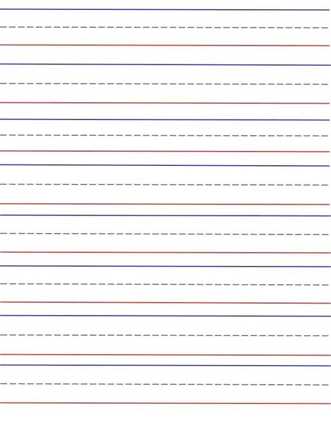 2 Printable Lined Paper Red Bottom Blue Top Writing Practice Etsy Canada