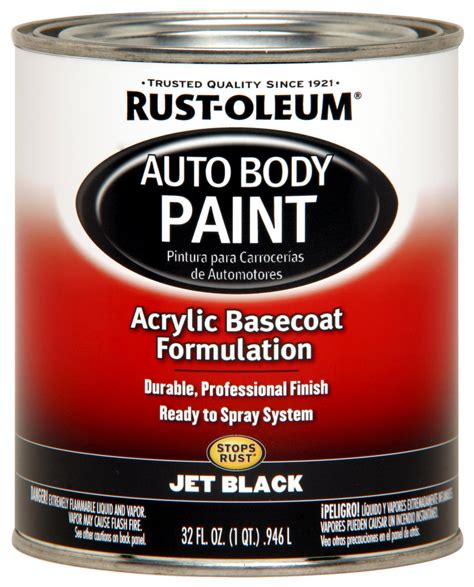 Rust Oleum Paint Acrylic Base Coat Gloss Jet Black 1 Qt Ea 253500 Ebay