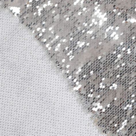 Sequin Fabric By The Yard White To Silver Color Change Fabric Mermad