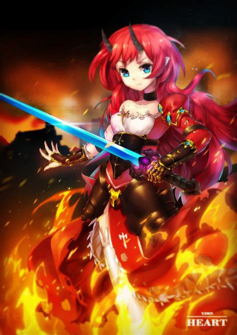 1028091 Redhead Long Hair Anime Anime Girls Weapon