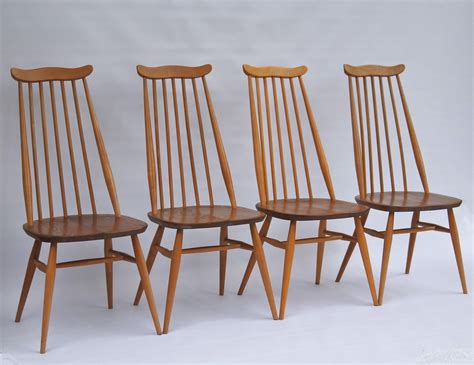 Set Of 4 Ercol Windsor Goldsmith Dining Chairs In Light Finish 369 By