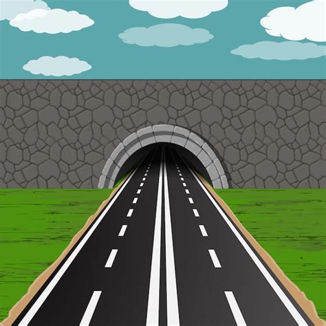 Premium Vector Tunnel With Road Illustration