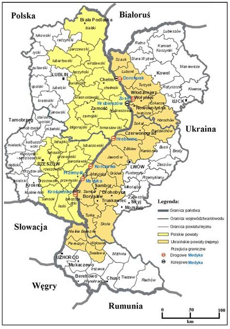 Linia pokazująca granicę pomiędzy niemcami (d) a polską (p) do. POLAND - UKRAINE BORDER | NieznanaUkraina.pl