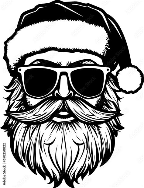 Hipster Santa Svg Hipster Santa Png Santa Hat Svg Black Santa Svg