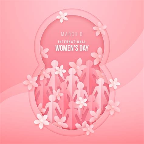 Free Vector Paper Style International Womens Day Sale Horizontal Banner