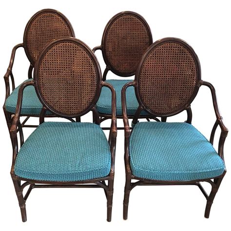Whether it's damaged or just dated. Seating - Cane Back Dining Chairs, McGuire, Set of Four ...