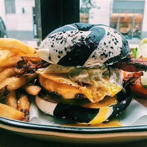 This Goth Bagel Burger Is The Stuff Our Dark Food Porn Dreams Are Made Of