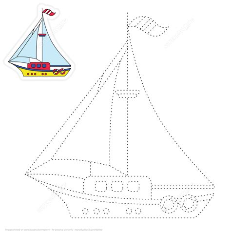 Draw A Boat By Tracing Lines And Color Free Printable Puzzle Games