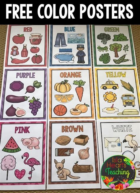 Color Posters (FREE) | Preschool colors, Preschool color activities