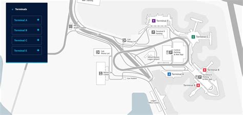 Terminals Map At Boston Logan Airport Bos