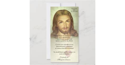 Catholic Jesus Funeral Condolence Spanish Thank You Card Zazzle