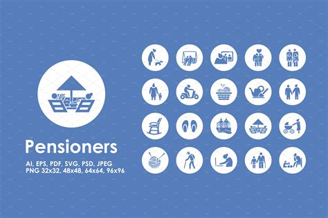 pensioners simple icons icons ~ creative market