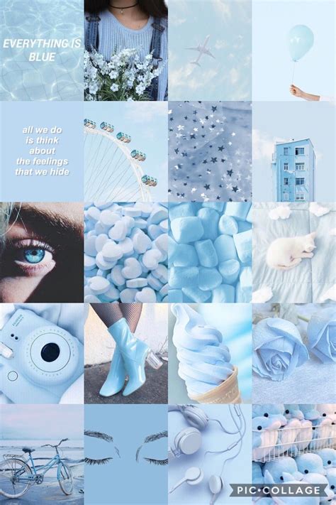 Light Blue Aesthetics Collage Wallpapers On Wallpaperdog