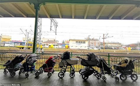 Women Leave Prams For Ukrainian Refugees With Babies At Polish Railway