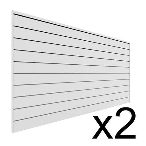 Proslat 48 In H X 96 In W Slat Wall Panel Set White 2 Pack P88212