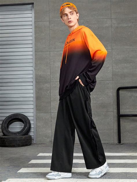 Manfinity Hypemode Loose Fitting Men S Wide Leg Pants With Slant