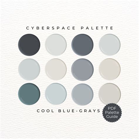 Cyberspace Sherwin Williams Color Palette Neutral Blue Gray Paint