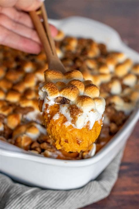 Sweet potato casserole is a traditional thanksgiving and christmas dish. Sweet Potato Casserole (with Marshmallows & Pecans ...