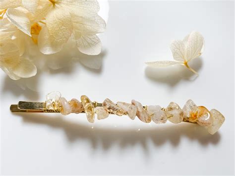 Summer Sale Gemstone Hair Clips Set Of 4 Natural Crystal Etsy