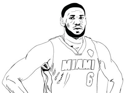 100% free coloring page of lebron james. LeBron Rough Draft Outline by Tim McAuliffe on Dribbble