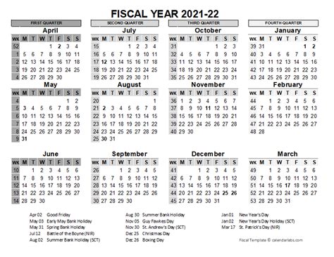 Fiscal Calendars 2021 Free Printable Word Templates Financial Year