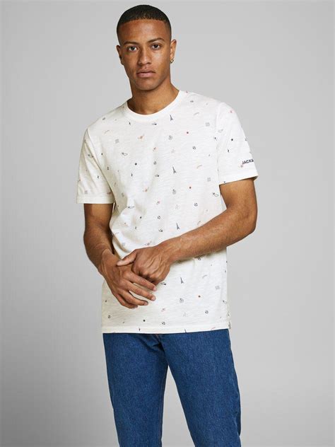 De Corte Slim Camiseta Blanco Cloud Dancer Camisetas Jack And Jones