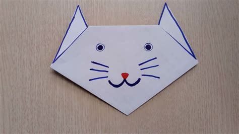 Origami Cat Faceeasy Origami For Kidsdiy Paper Toycrafts Paper Cat
