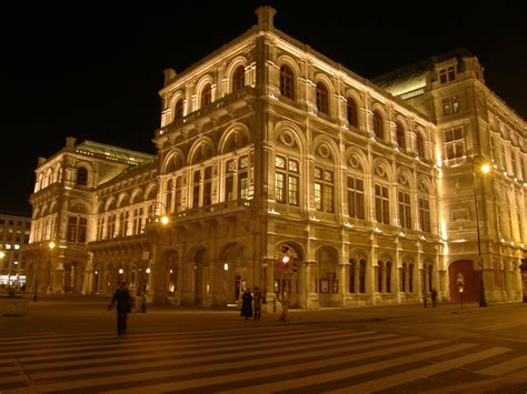 Vienna Architecture Austria Opera At Night