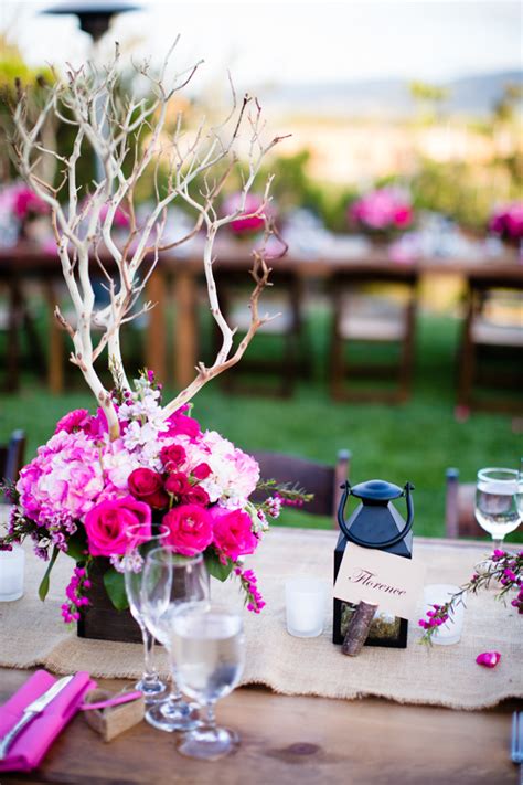 Pink Flower Centerpieces With Tall Branches Elizabeth Anne Designs