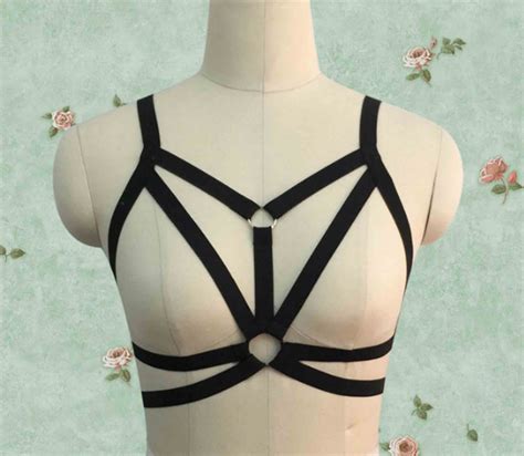 Black Time To Stocking Harness Sexy Lingerie Body Harness Cage Bra Harajuku Gothic Exotic