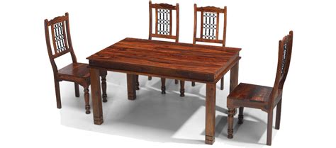 Royaloak chola wooden dining chair royaloak chola wooden dining c. Jali Sheesham 140 cm Chunky Dining Table and 4 Chairs ...