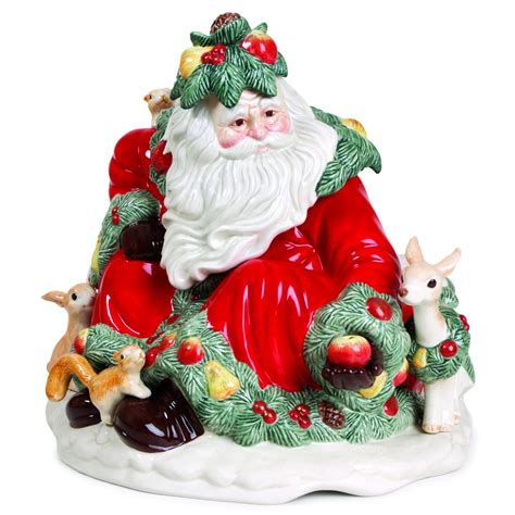 Fitz and Floyd Woodland Santa Cookie Jar 93426 - Save 59%