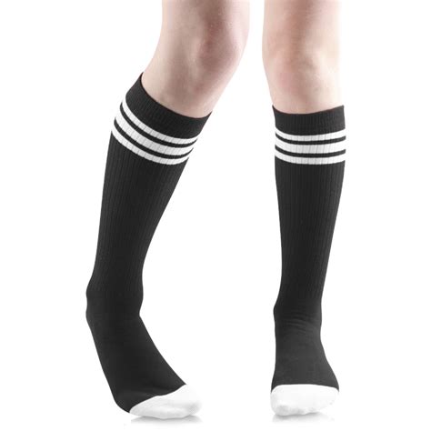 Black With White Stripes Tube Socks Ts 3