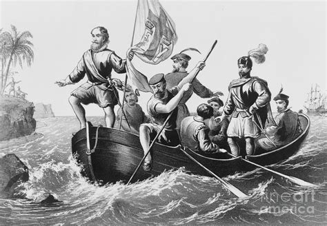 The Landing Of Columbus At San Salvador October 1492 Painting By
