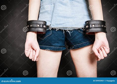 Arrest And Jail Criminal Woman Prisoner Girl In Handcuffs Stock Photography CartoonDealer Com