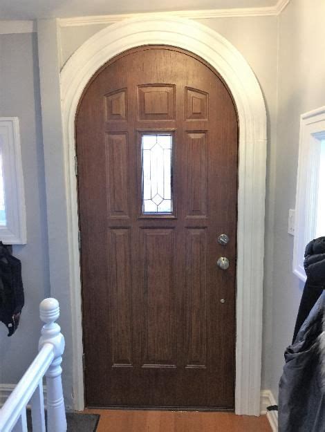 Ballistic steel infused into the entry however this comes at the expense of fewer active bolts, with three bolts on the handle side and non on top and bottom. arch top doors, archtop doors ,round top doors, special ...