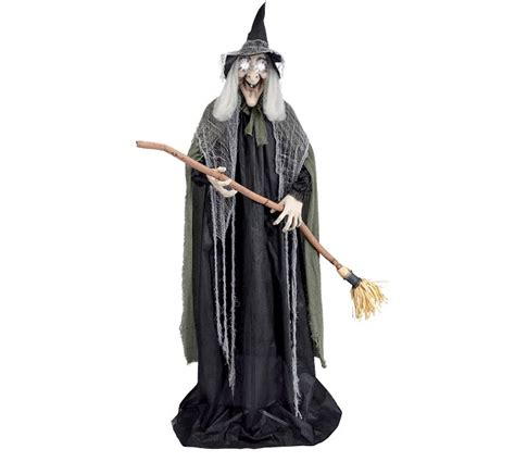 Animated Standing Witch With Broom