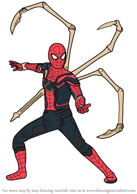 How To Draw Iron Spider Man Easy How To Draw Iron Spider Man Easy