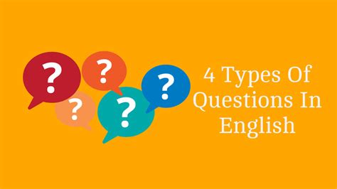 4 Types Of Questions With Examples In English Englishbix