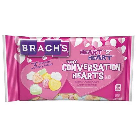 Brachs Heart2heart Tiny Conversation Hearts Candy 7 Oz Bag 2 Packs