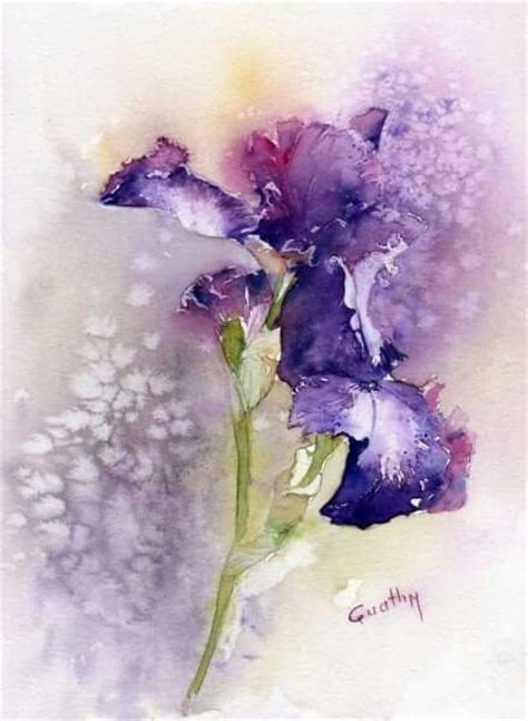 Watercolor Purple Iris Pictures To Love Pinterest