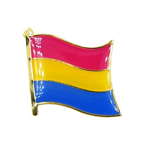 Pansexual Flag Gold Enamel Waving Flag Pin Badge Uk