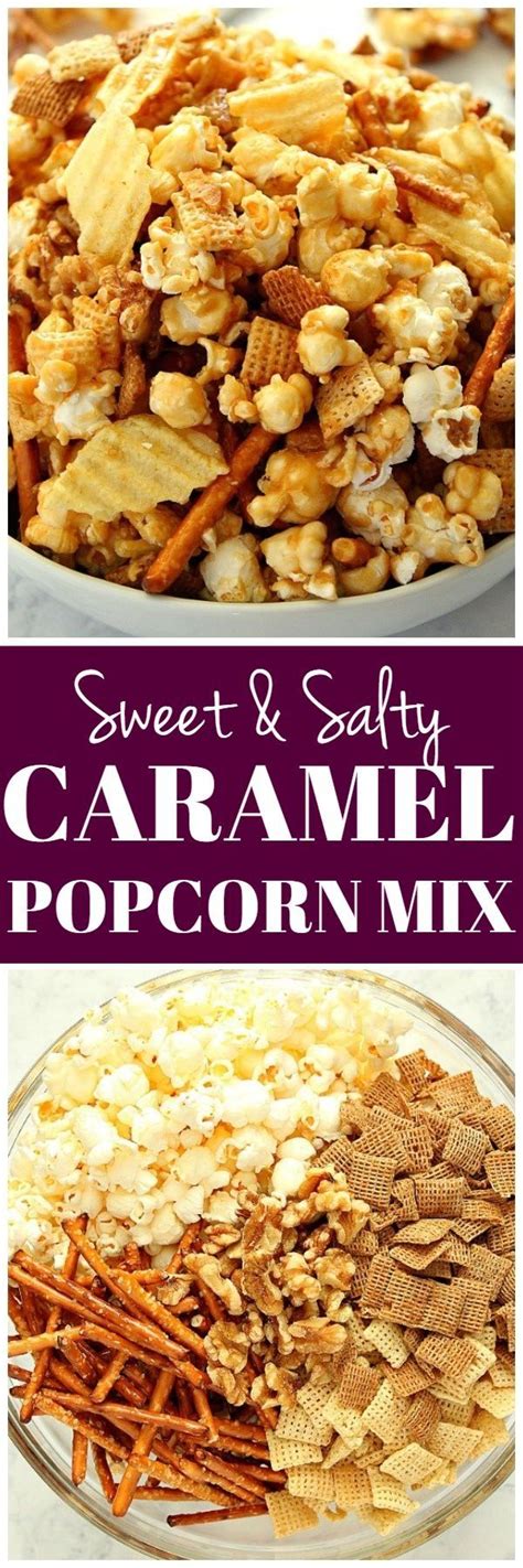 delicious sweet and salty caramel popcorn mix