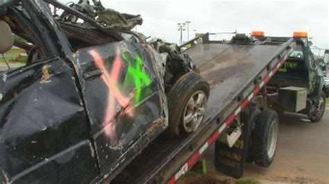 Out Of State Tow Trucks Hit Roadblock Towing Tornado Damaged Vehicles
