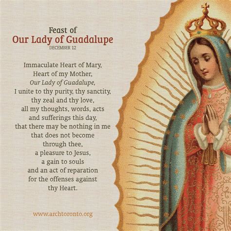 Our Lady Of Guadalupe Feastday Prayer Mary Catholic Prayers To