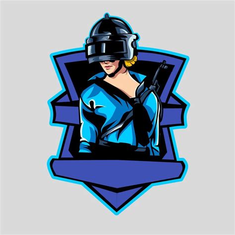 Esport Logo Beautiful Female Character Wearing A Helmet For Squad